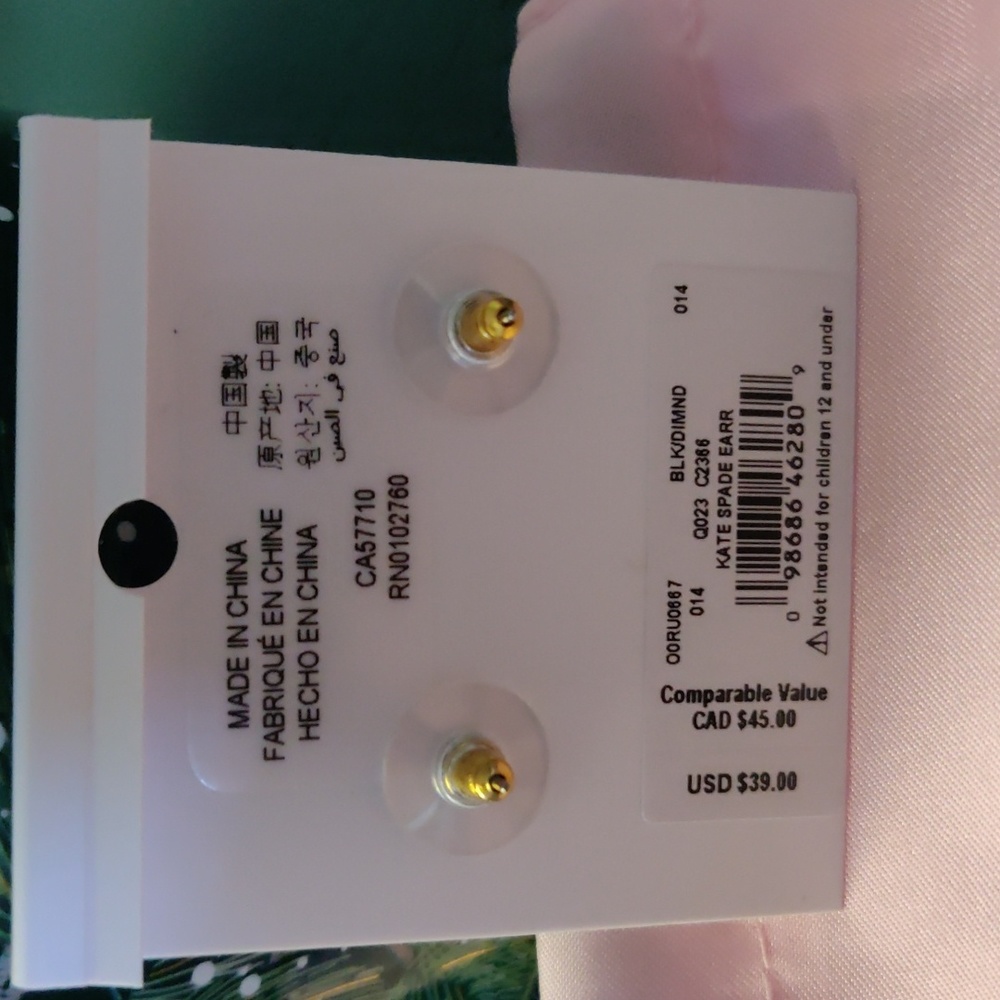 Kate Spade NWT earrings Black diamond - Picture 7 of 8